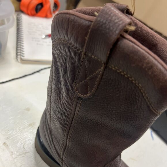 John Deere Brown Leather Mid-Calf Boots Waterproof Men’s Size 9M